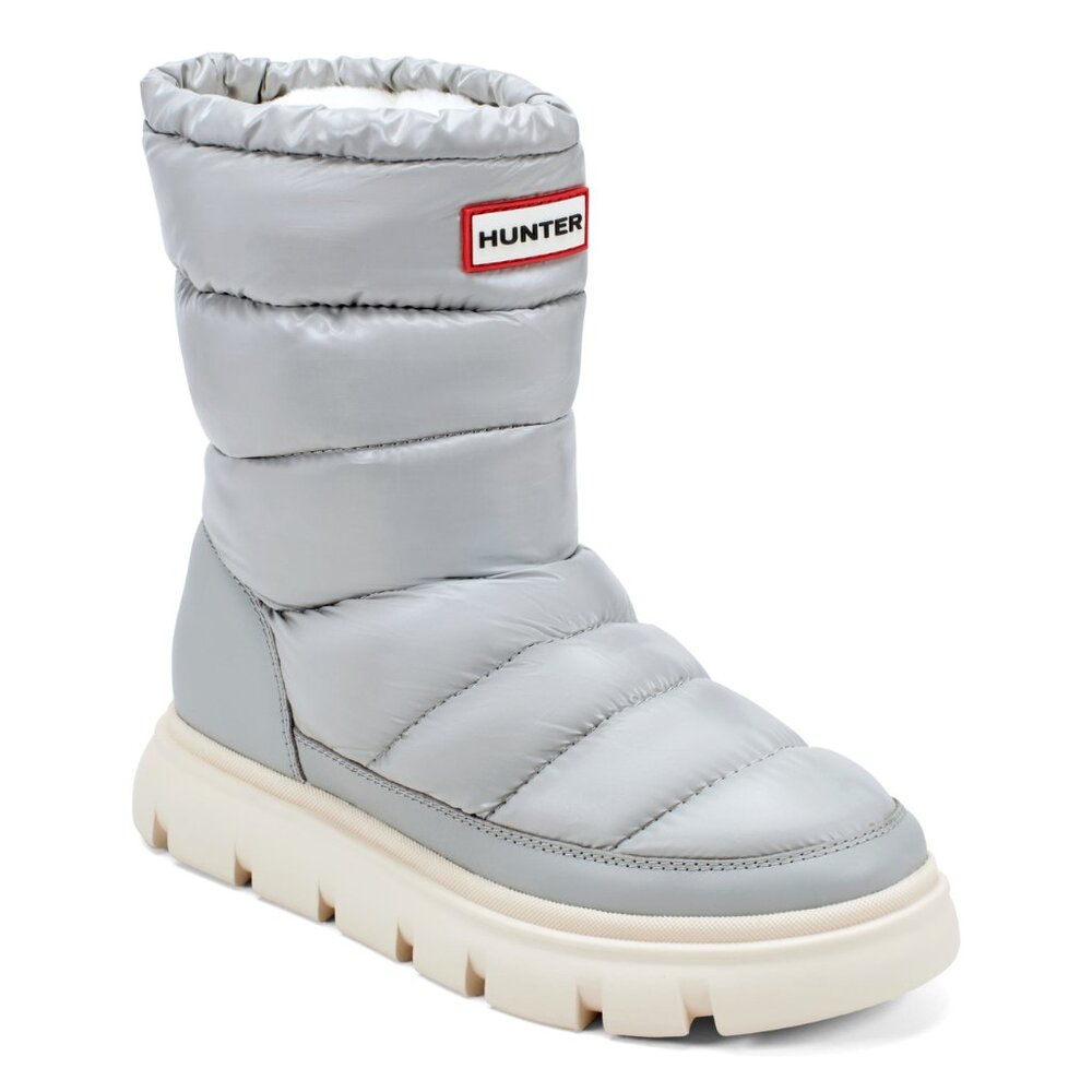 NEW size 6 Light Gray Hunter Womens Maribel lug sole Snow Booties Insulated - Picture 3 of 5